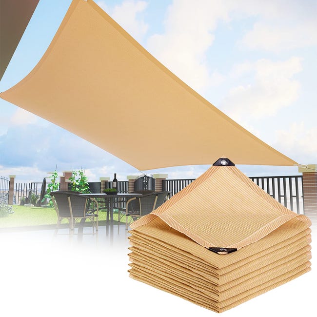 Voile d'ombrage carré 4x6 m en HDPE – Protection UV 50