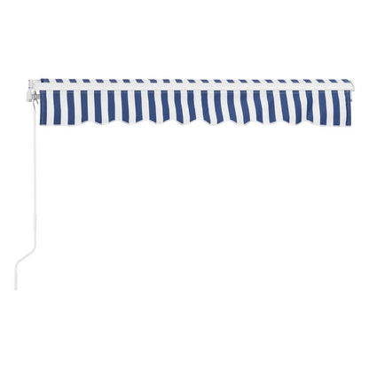 store banne sans coffre 300 x 250 cm manuel Rétractable Bleu et Blanc