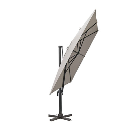 Parasol déporté rectangulaire taupe L.386 x l.281 cm