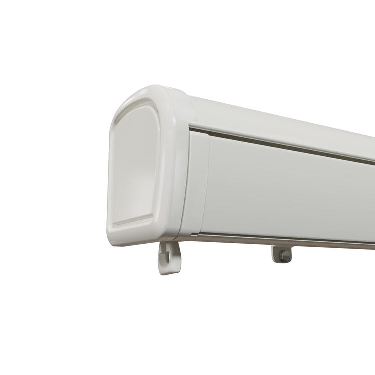 store banne led motorisé semi-coffre gris 5x3m toile grise