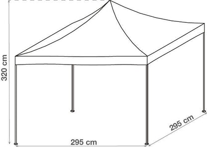 Tonnelle pliable acier blanc, 8.8 m²