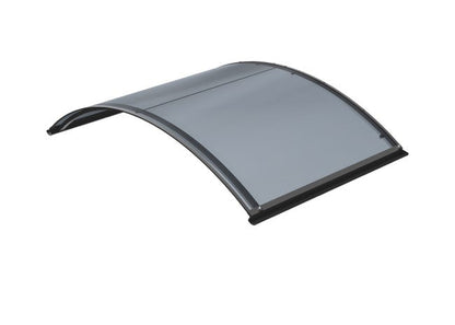marquise porte d'entrée moderne  ALU anthracite ARCUS 158x90 polycarbonate cellulaire anthracite.