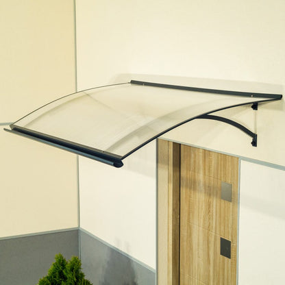 Marquise aluminium 160x85 cm – auvent courbé avec polycarbonate UV