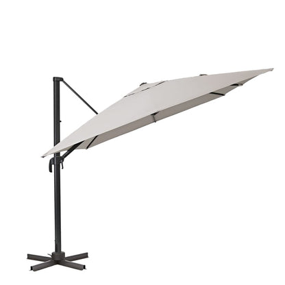 Parasol déporté rectangulaire taupe L.386 x l.281 cm