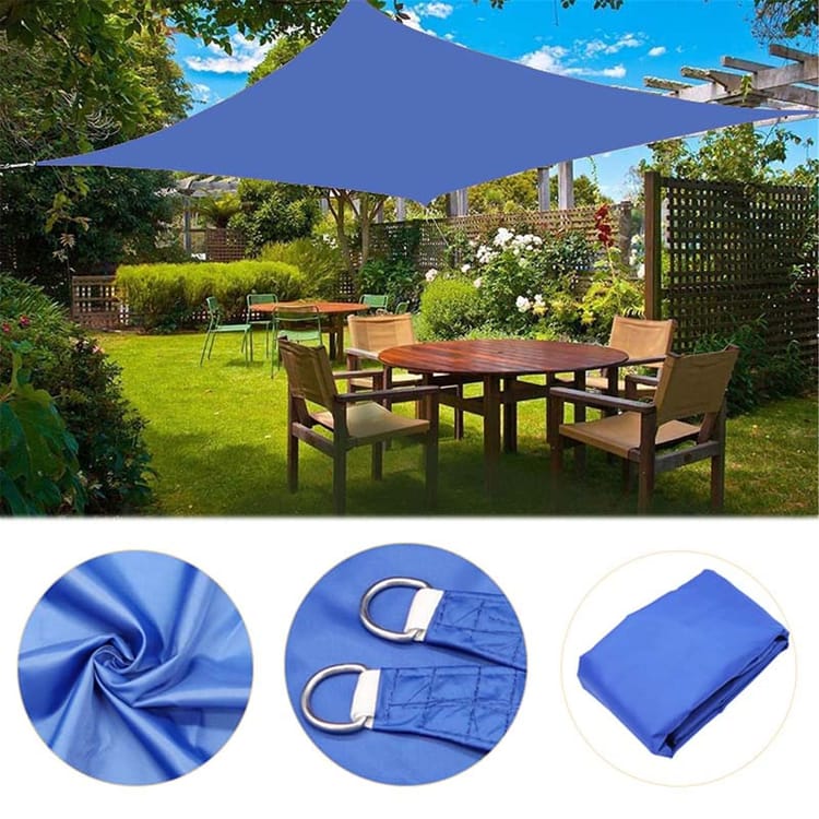 Voile d'ombrage polyester rectangulaire bleu L.400xl.295cm