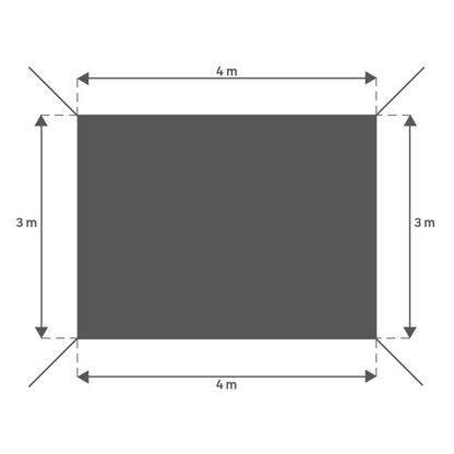 Voile d'ombrage polyester rectangulaire taupe L.400 x l.295 cm
