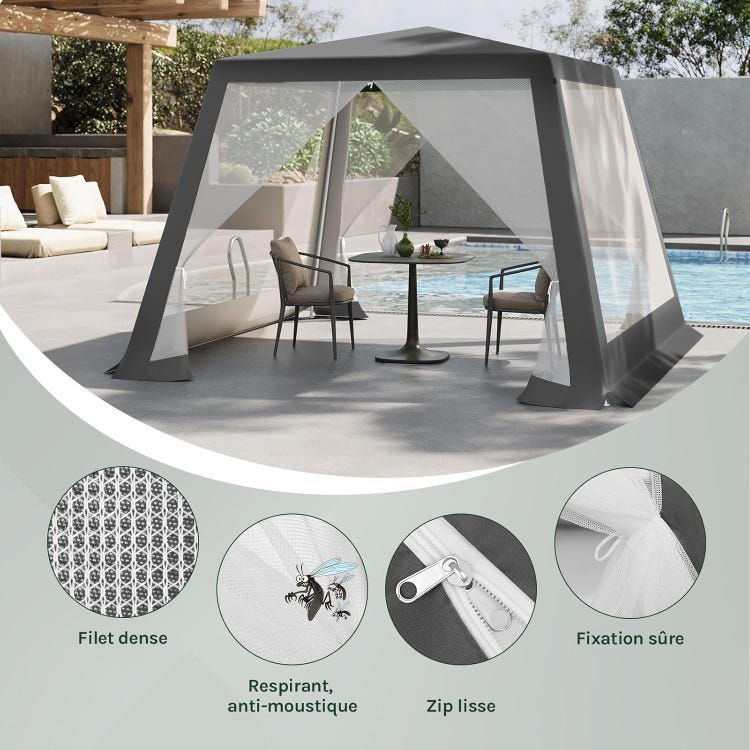 Tonnelle de Jardin Extérieur 3x3m