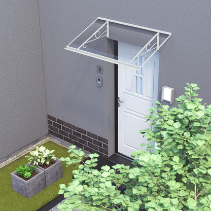 marquise porte d'entrée moderne ALU anthracite Piaf 150x90 Paris, panneau cellulaire en polycarbonate