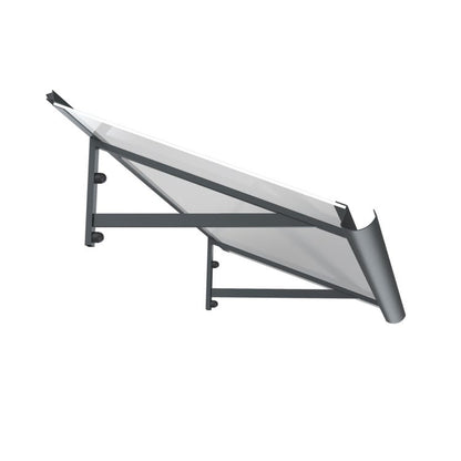 marquise pour maison ALU anthracite Loft 140x45, plaque acrylique claire.