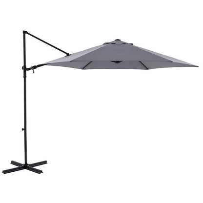 Parasol déporté rond anthracite L.290 x l.290 cm