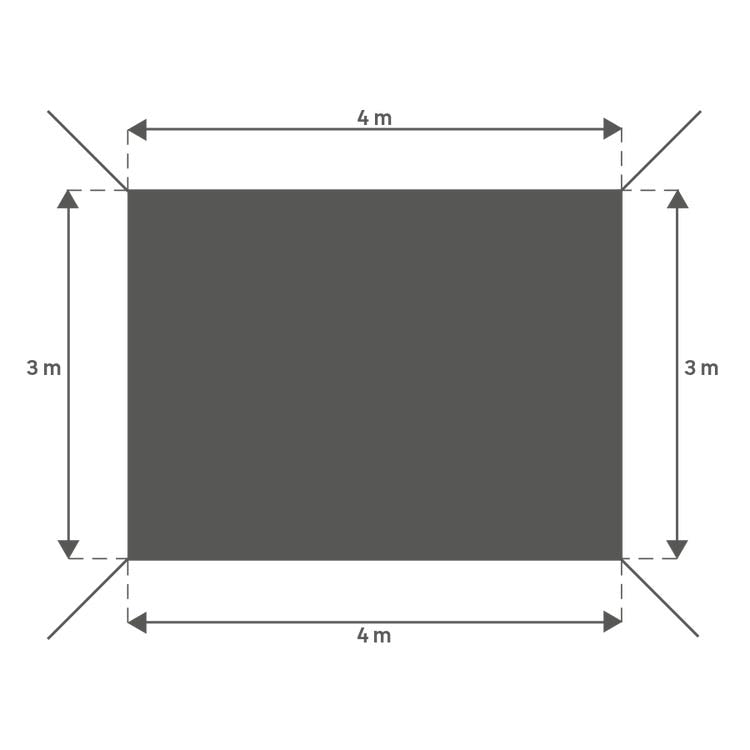 Voile d'ombrage polyester rectangulaire anthracite L.400xl.295cm