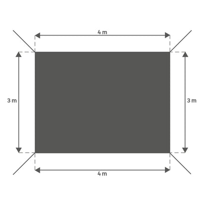Voile d'ombrage polyester rectangulaire bleu L.400xl.295cm