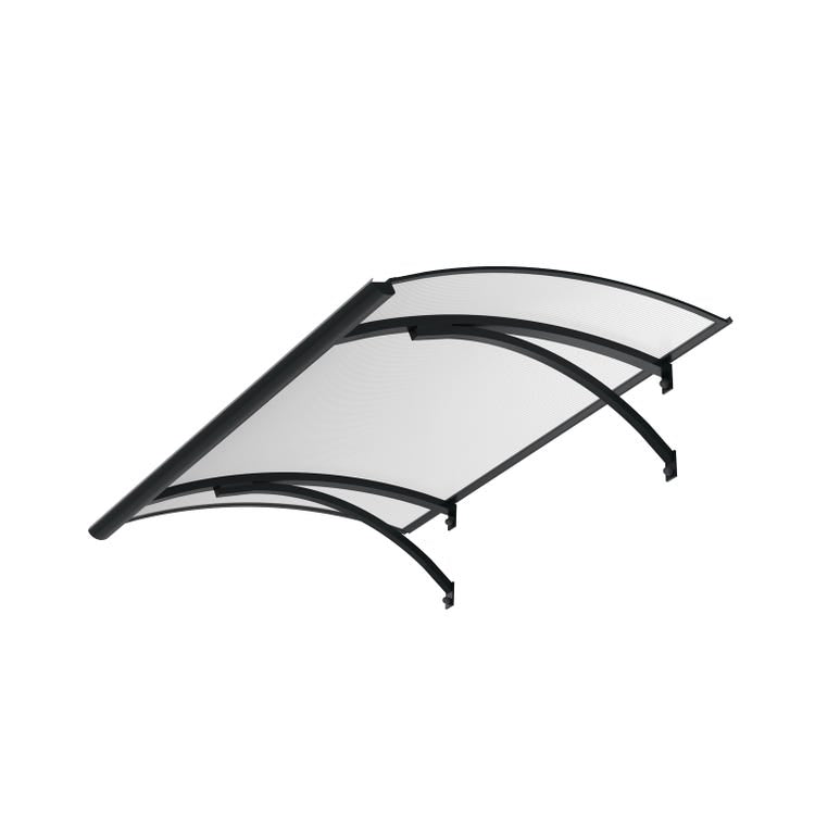 Marquise aluminium 160x85 cm – auvent courbé avec polycarbonate UV