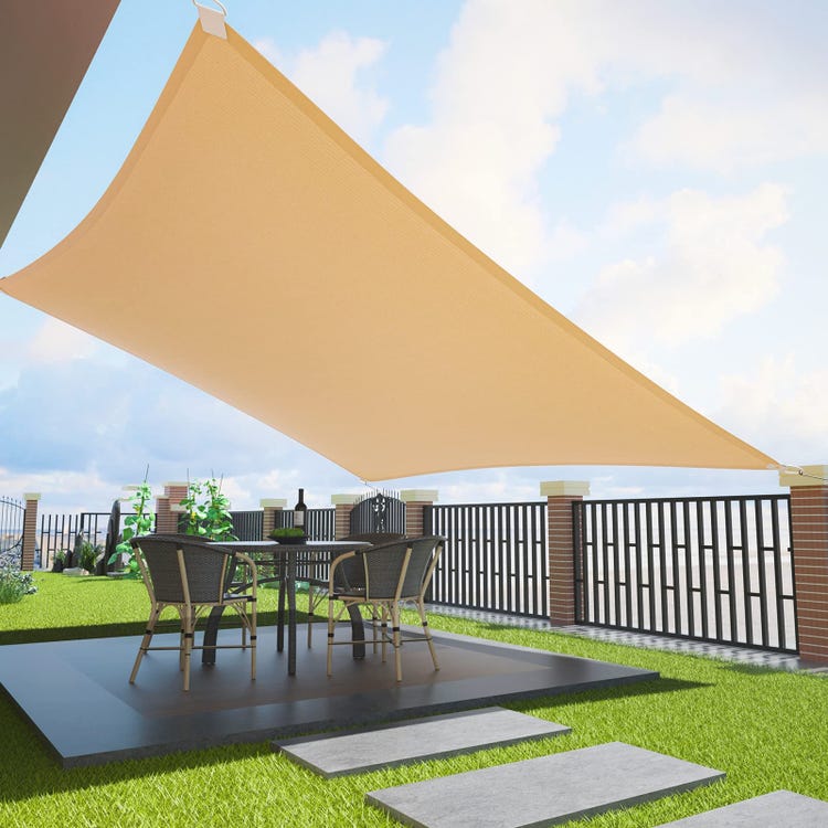 Voile d'ombrage carré 4x6 m en HDPE – Protection UV 50