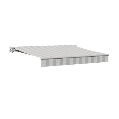 store banne 4x3 manuel, toile polyester blanc / gris