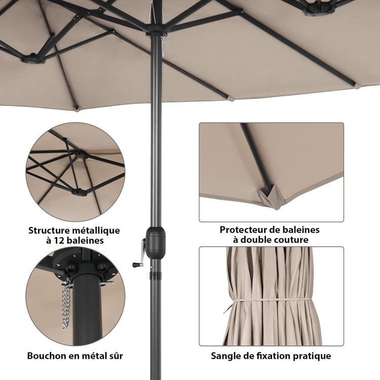 Parasol Double Face 4,7M Beige