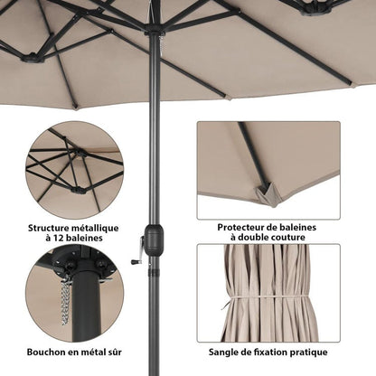 Parasol Double Face 4,7M Beige
