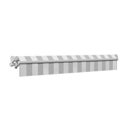 store banne 4x3 manuel, toile polyester blanc / gris