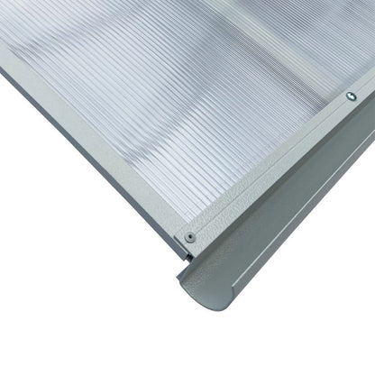 marquise de porte d'entrée STARK gris ondulé, 160x100x30cm 6mm polycarbonate