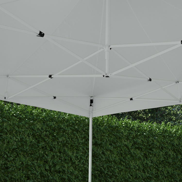 Tonnelle pliable acier blanc, 8.8 m²