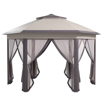 Tente pliante 4 x 3,4 m avec double toit, 6 moustiquaires amovibles