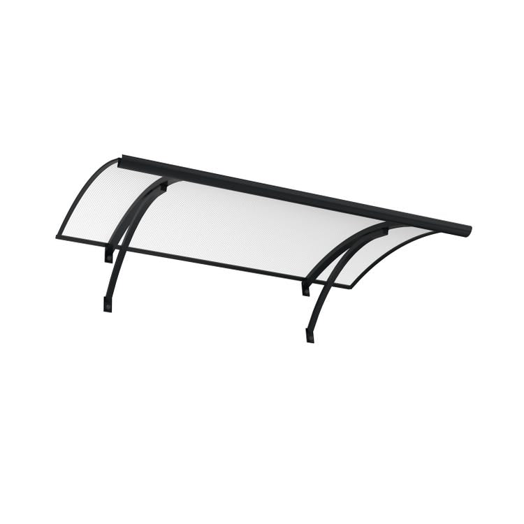Marquise aluminium 160x85 cm – auvent courbé avec polycarbonate UV