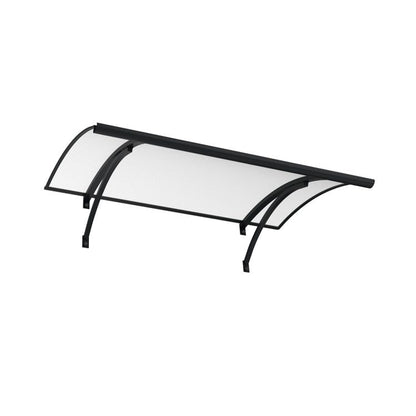 Marquise aluminium 160x85 cm – auvent courbé avec polycarbonate UV