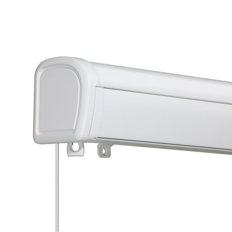 store banne motorisé 4x3 avec télécommande blanc, toile polyester taupe