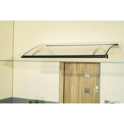 Marquise aluminium 160x85 cm – auvent courbé avec polycarbonate UV