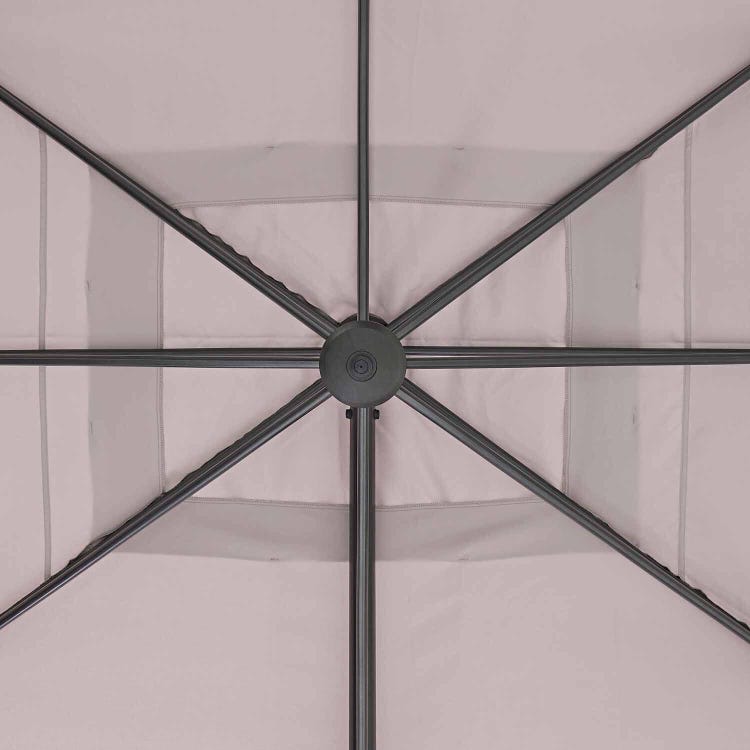 Parasol déporté rectangulaire taupe L.386 x l.281 cm