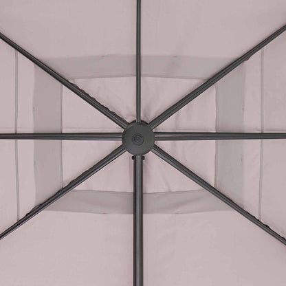 Parasol déporté rectangulaire taupe L.386 x l.281 cm