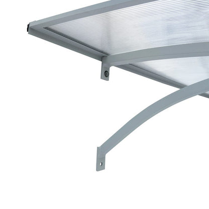 marquise de porte aluminium STARK gris, 160x100x25cm 6mm polycarbonate