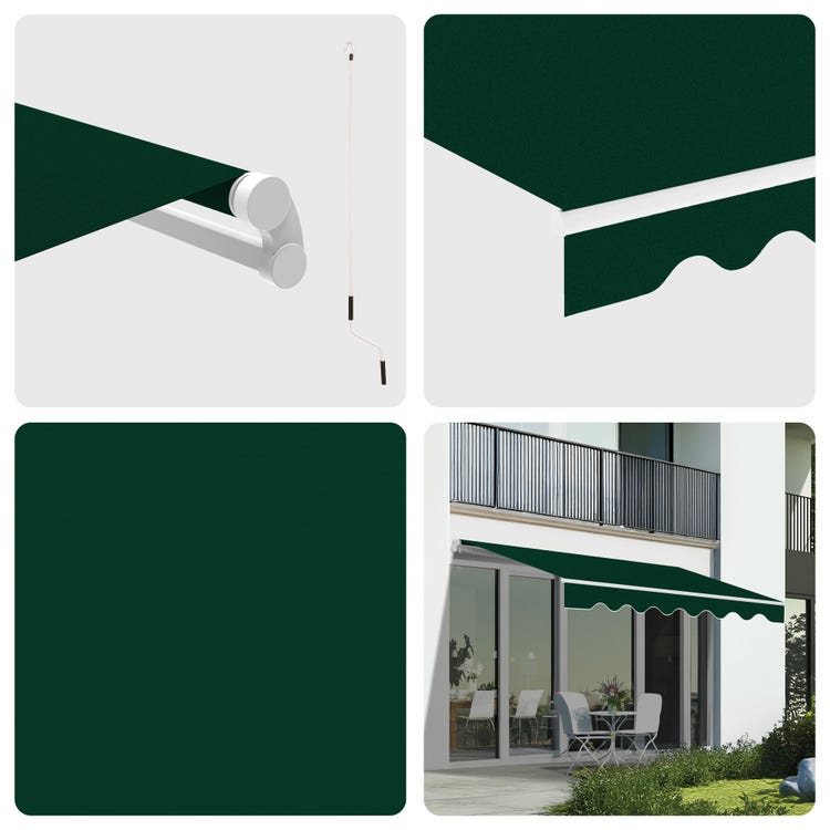 store banne avec manivelle sans coffre rétractable Angle Ajustable 40°-100° Vert