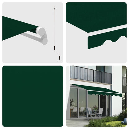 store banne avec manivelle sans coffre rétractable Angle Ajustable 40°-100° Vert
