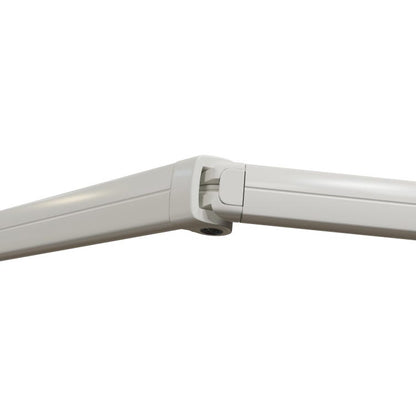 store banne led motorisé semi-coffre gris 5x3m toile grise