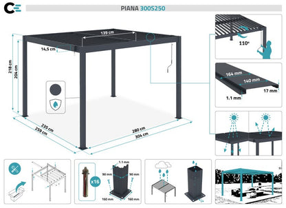 Pergola bioclimatique aluminium 4x3 m pergola jardin terrasse lames orientables