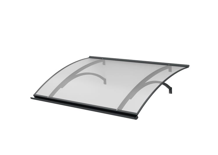 Marquise aluminium 160x85 cm – auvent courbé avec polycarbonate UV