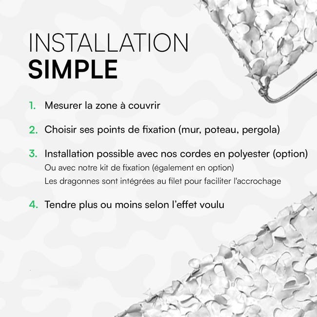 Filet de camouflage Blanc Décoratif Anti-UV