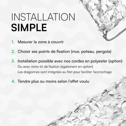 Filet de camouflage Blanc Décoratif Anti-UV
