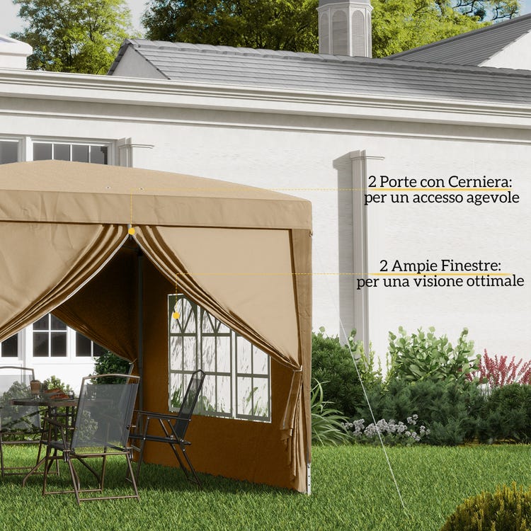 Tonnelle de Jardin 3x3m，Hauteur Réglable