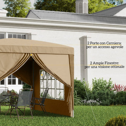 Tonnelle de Jardin 3x3m，Hauteur Réglable