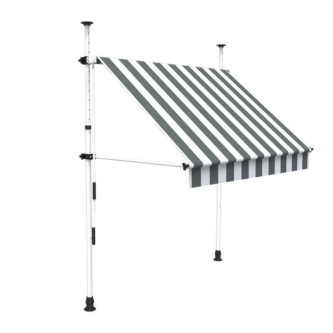 auvent pour balcon noir et blanc imperméable 200 à 400x120cm