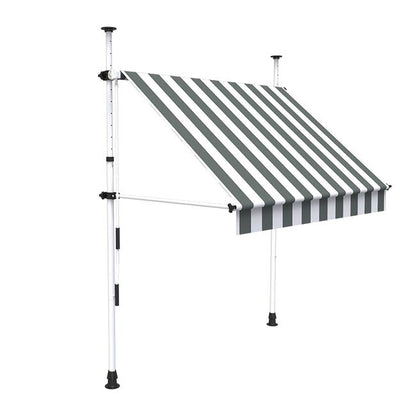 auvent pour balcon noir et blanc imperméable 200 à 400x120cm