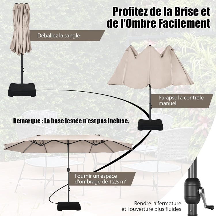 Parasol Double Face 4,7M Beige