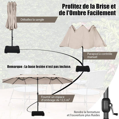 Parasol Double Face 4,7M Beige
