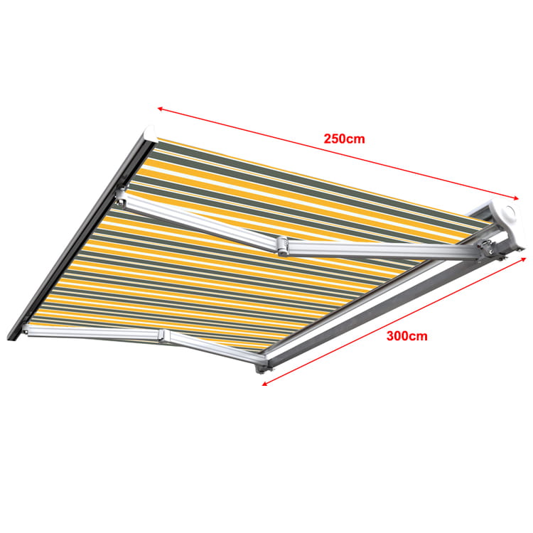 store banne 4x3 m manuel semi coffre pour terrasse - Gris jaune