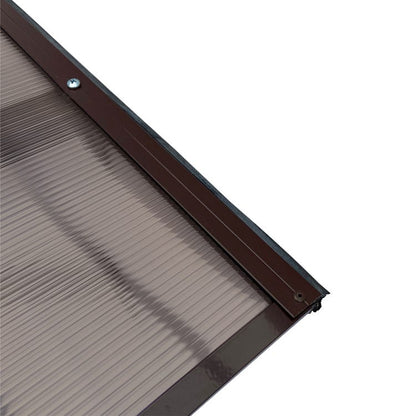 marquise et auvent de porte START marron, 160x100x30cm 6mm polycarbonate aluminium
