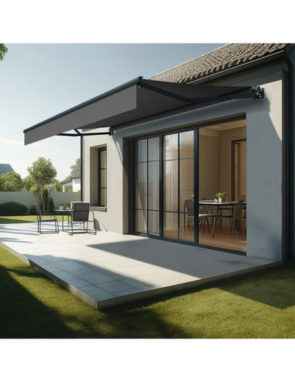 stores bannes manuels sans coffre gris 3 x 2,5 m