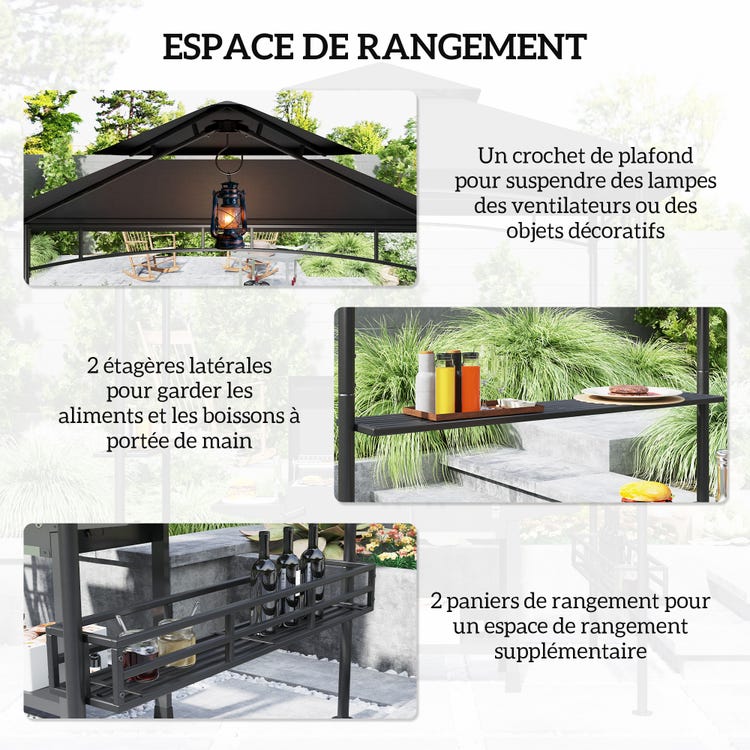 Tonnelle de barbecue métal galvanisé