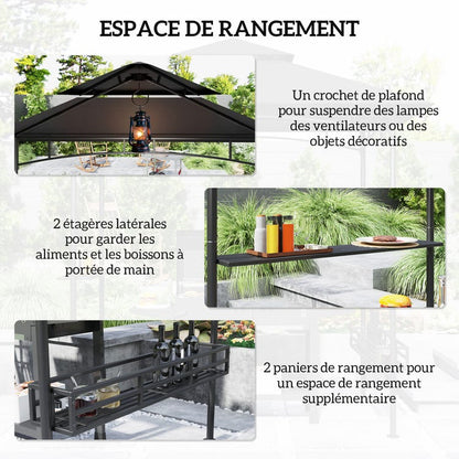 Tonnelle de barbecue métal galvanisé